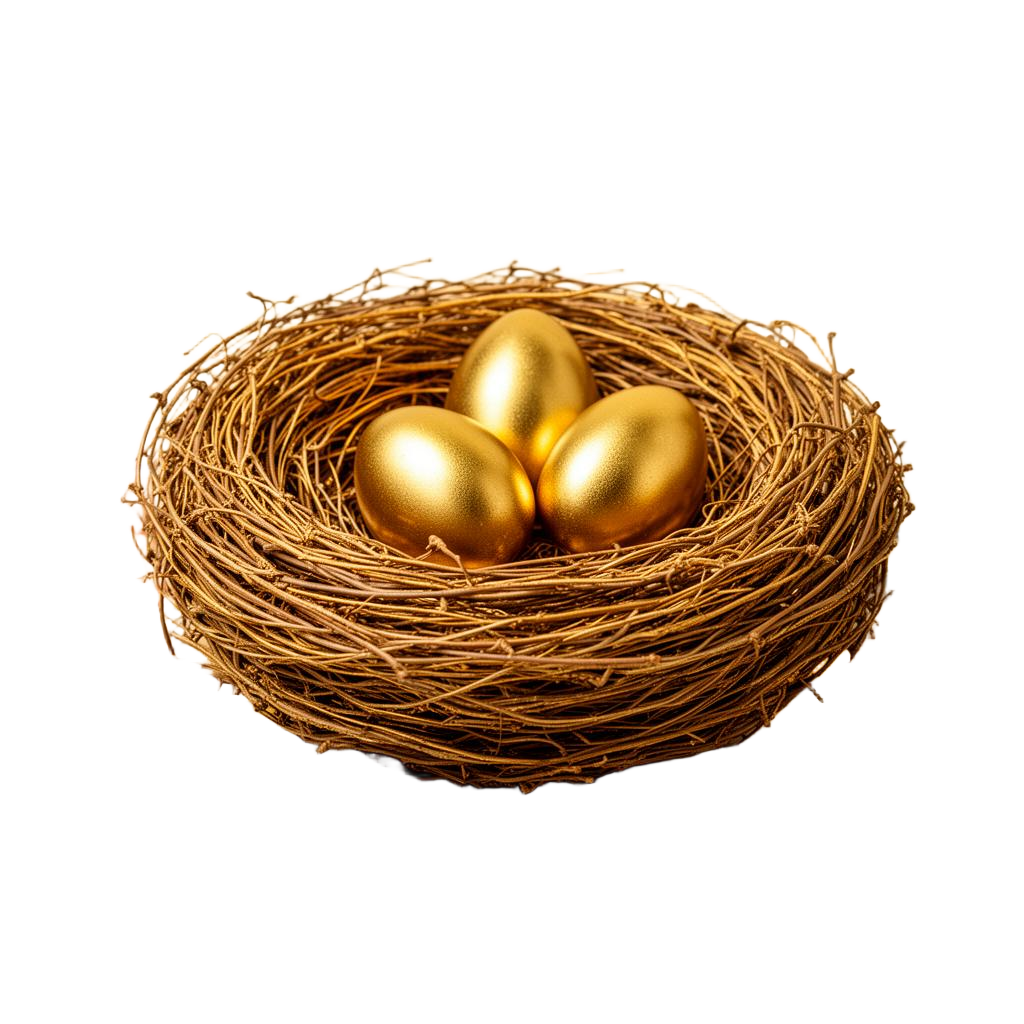 Golden nest egg symbolizing growing savings