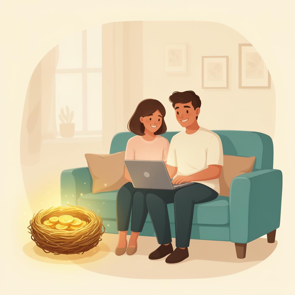 Couple reviewing their savings options together